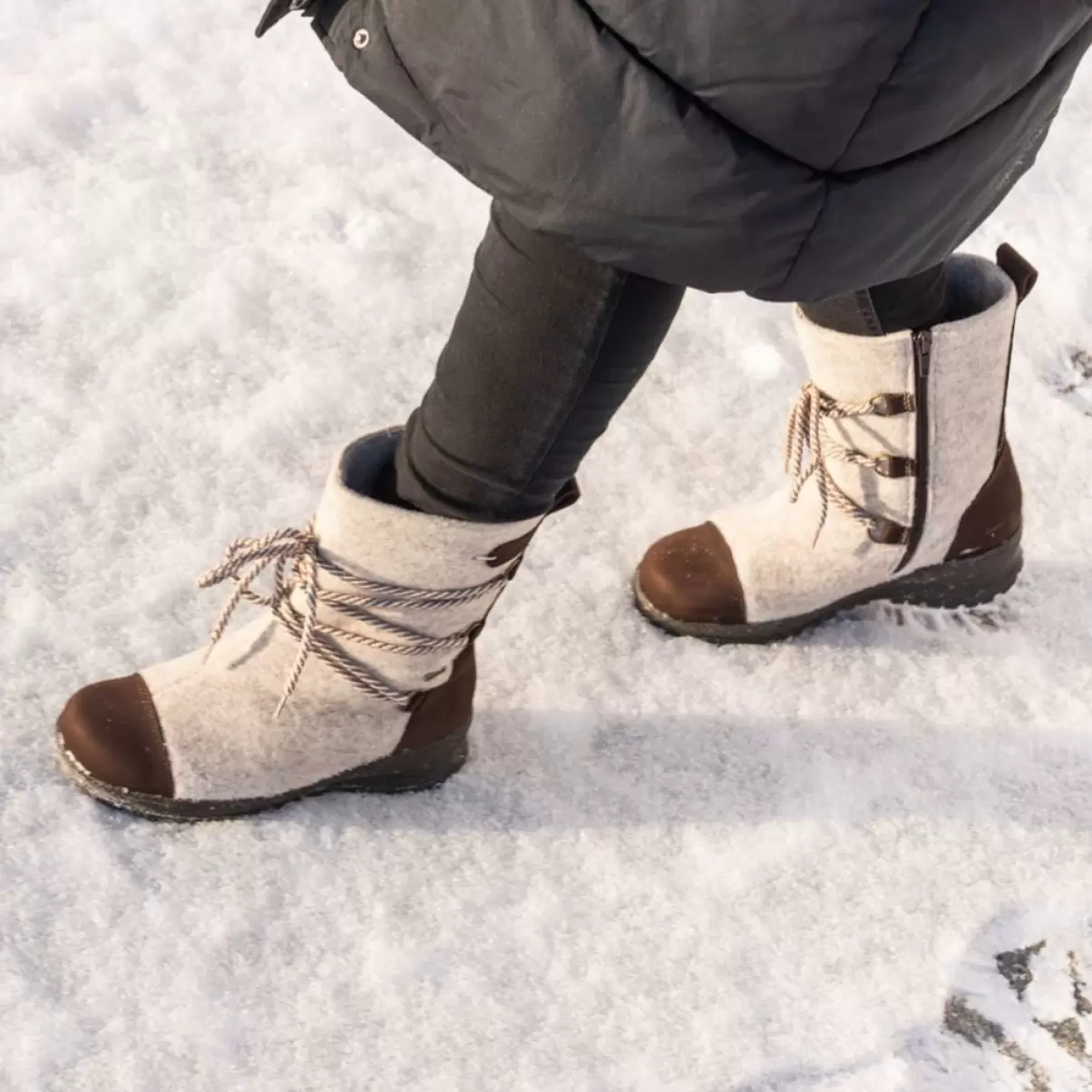 Frost Felt/Bark Waxy Leather Pomarfin Oy Women Mid-Length Koli Women´s Xw Gore-Tex® Felt Boots - 1