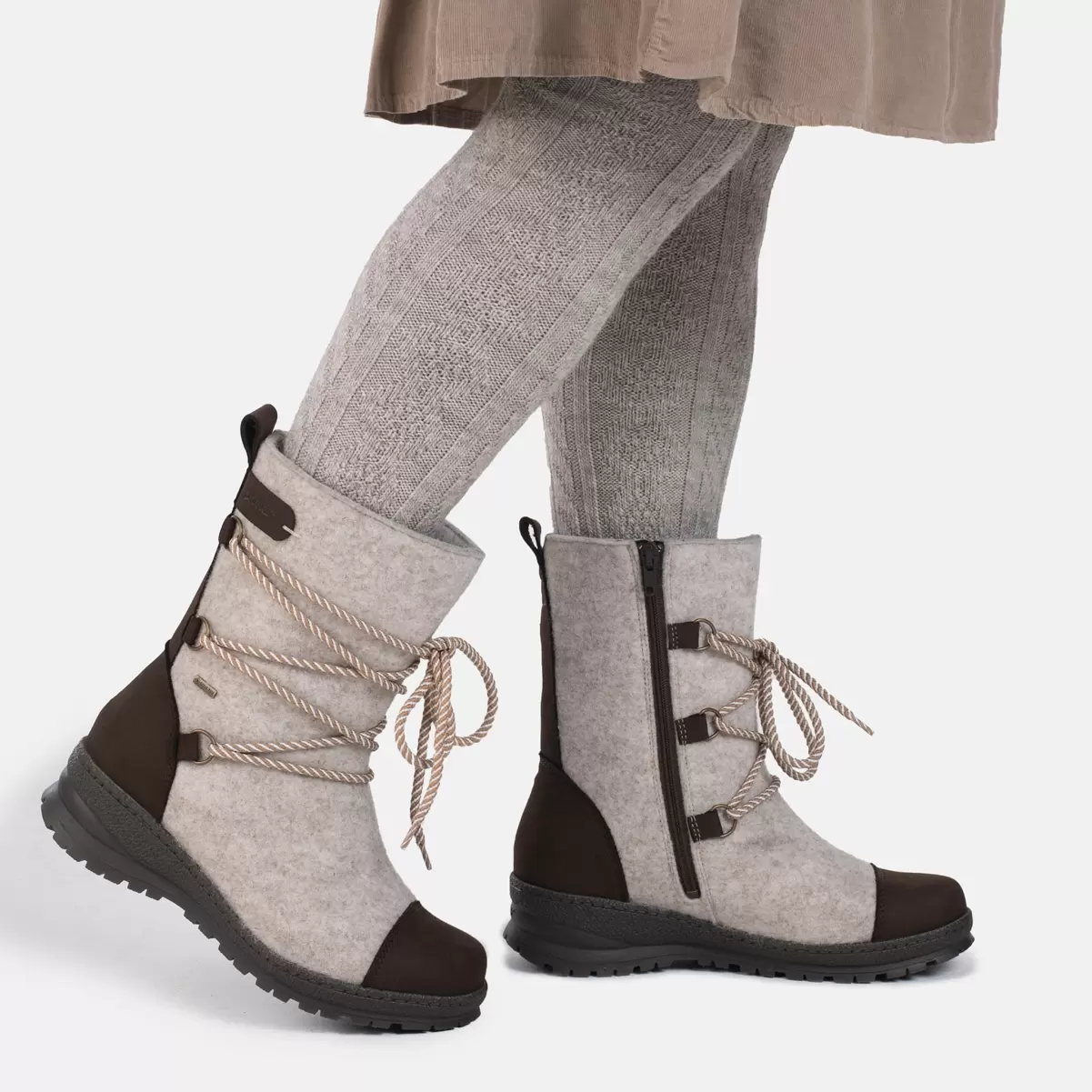 Frost Felt/Bark Waxy Leather Pomarfin Oy Women Mid-Length Koli Women´s Xw Gore-Tex® Felt Boots - 2