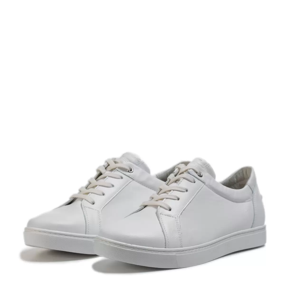 White Soft Nappa Aho Men’s Leather Sneakers Pomarfin Oy Sneakers Men - 4