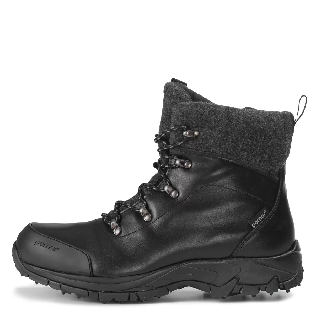 Winter Boots Pomarfin Oy Black Nappa/Gr Felt/Synt.fur Lining Otso Men's Spike Winter Boots Men