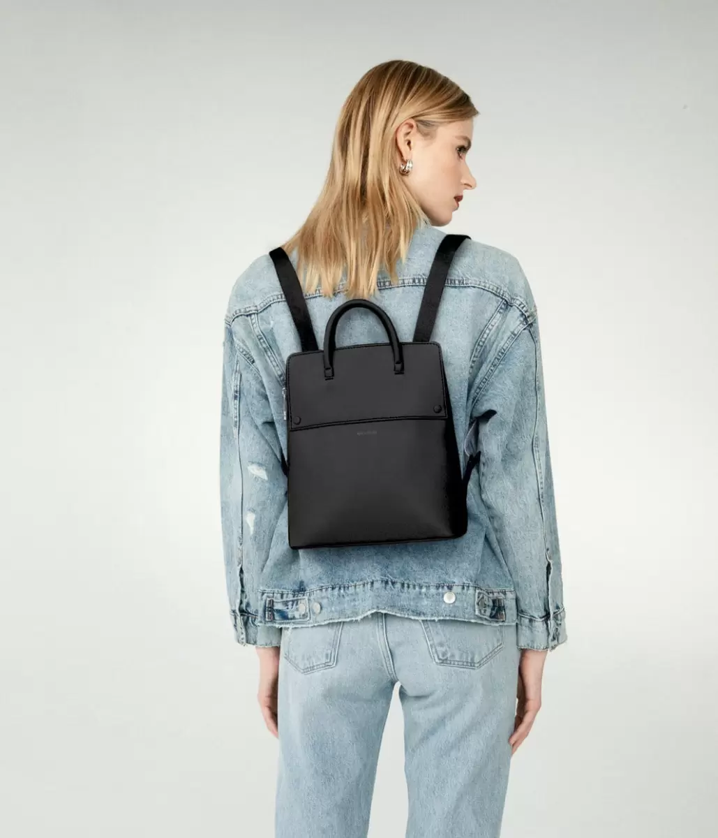 Secure Women Laut Small Vegan Backpack - Appleskin™ Backpacks Black Matt & Nat - 1