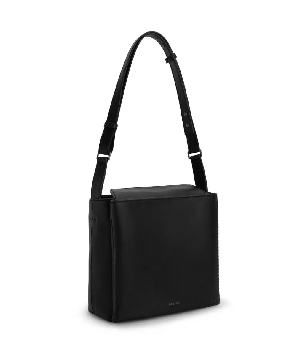 Shoulder Bags Matt & Nat Women Black Refined Loro Vegan Shoulder Bag - Vintage - 2