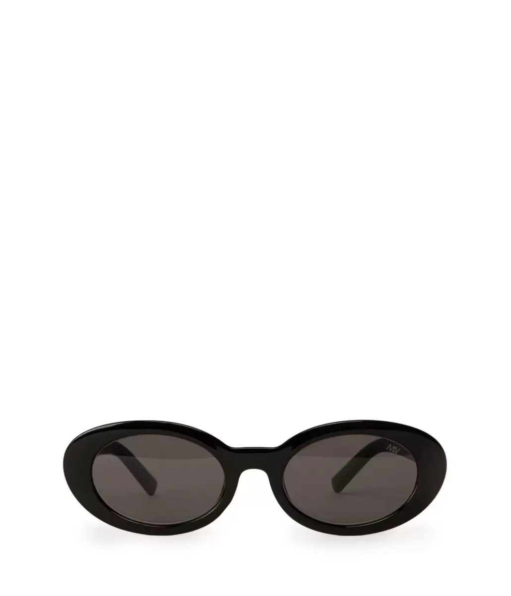 Women Sunglasses Matt & Nat Sleek Black Miela-2 Recycled Oval Sunglasses