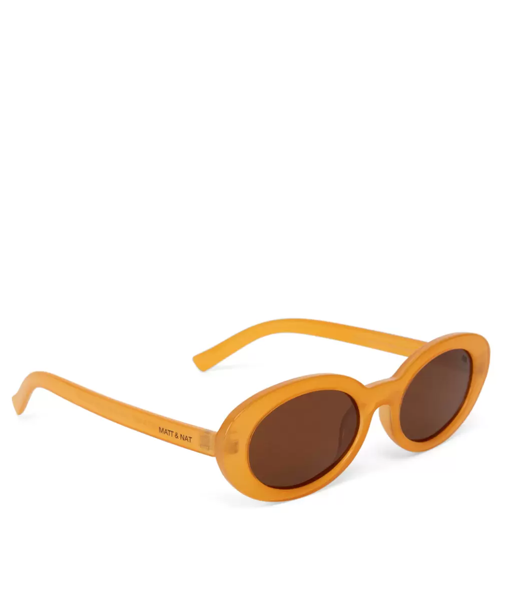 Miela-2 Recycled Oval Sunglasses Mustard Sunglasses Women Matt & Nat Long-Lasting - 2