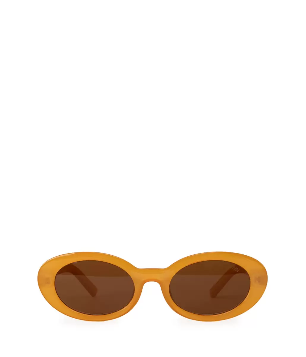Miela-2 Recycled Oval Sunglasses Mustard Sunglasses Women Matt & Nat Long-Lasting