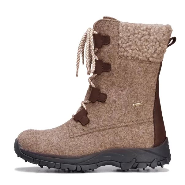 Sand Felt/Bark W/Spike Sole Mid-Length Pomarfin Oy Women Riekko Women's Gore-Tex® Spike Winter Boots