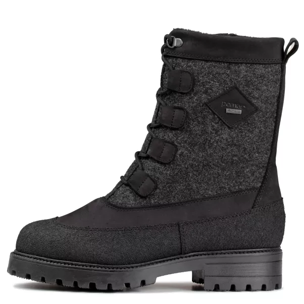 Kiiruna Men's Gore-Tex® Warm Winter Boots Winter Boots Men Pomarfin Oy Black Waxy/Pu/Granit Felt