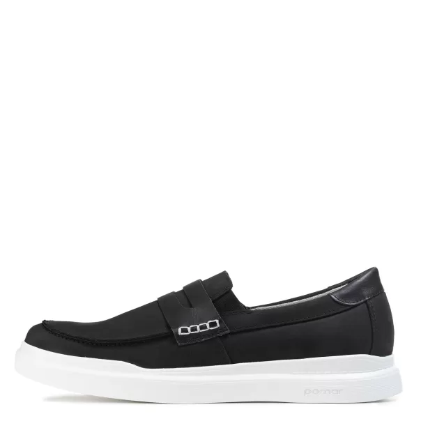 Outlet Taivas Men's Casual Loafer Unisex Pomarfin Oy Black Nubuck/Bl.nappa