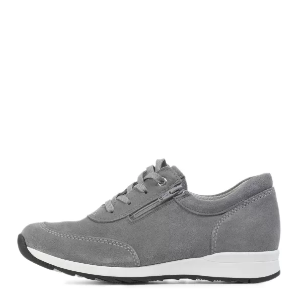 Marja Women’s Side-Zip Sneaker Pastel Grey Suede (Wht S) Unisex Pomarfin Oy Outlet