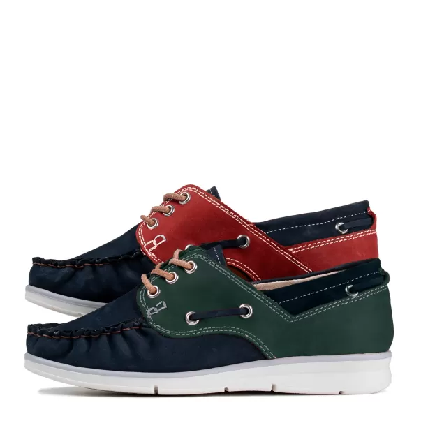 Purje Women’s Zero Waste Boat Shoes Unisex Dark Blue/Green/Red Outlet Pomarfin Oy