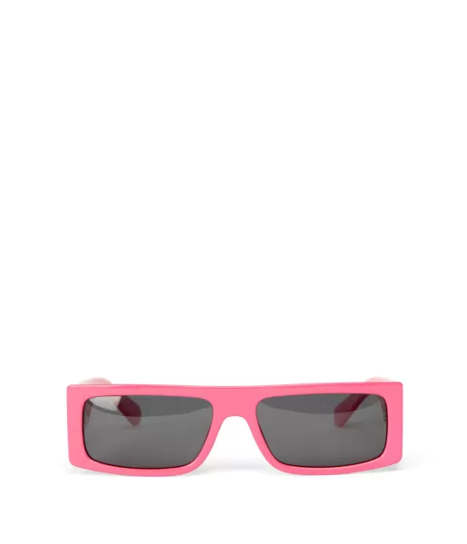 Sawai-2 Recycled Rectangle Sunglasses Fushia Matt & Nat Sunglasses Trendy Women