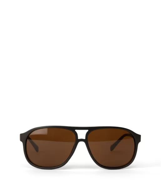 Women Matt & Nat Versatile Brown Sunglasses Ellis-2 Recycled Brown Aviator Sunglasses