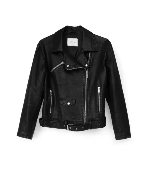 Black Women Jackets Draden Vegan Leather Jacket Matt & Nat Convenient